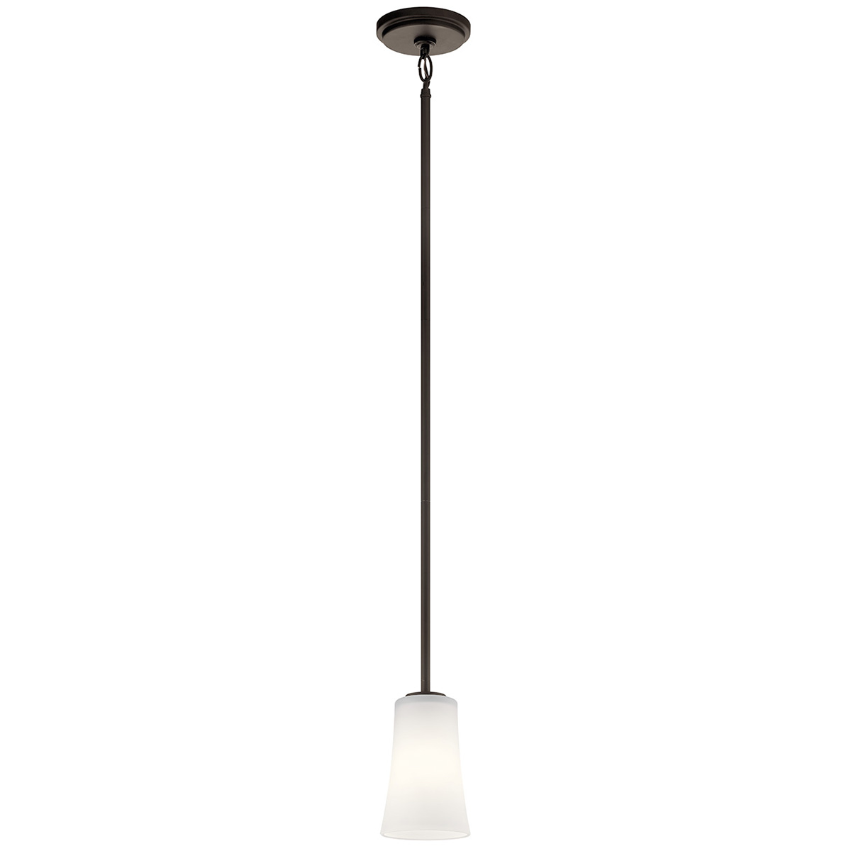 This 1 light mini pendant from the Armida(TM) collection is filled with contemporary touches, clean lines and simple structures. The unique silhouette brings height and dimension to the Olde Bronze finish.