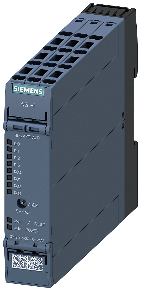 As-i slimline compact module IP20.a/b-slave.digital. 4di/4rq spring-loaded terminals. 22.5mm 4x input for 3-wire sensor sensor supply switchable 4x output relay 1a
