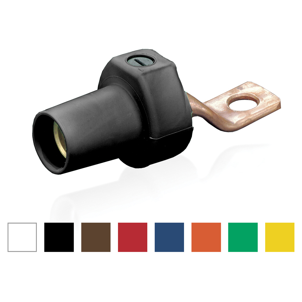 16 Series Single Pole Cam Type Female Offset Connector Taper Nose, 600 Volts Rated Up To 400 Amperes Continuous Cable Range - 2 To 4/0-Black