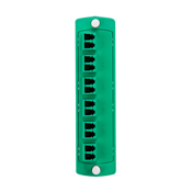 Injection Molded Adapter Plate, Opt-X 6-Pack Duplex LC/APC OS2, 12- Fiber, Green