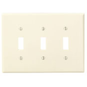 3-Gang Toggle Device Switch Wallplate, Midway Size, Ivory