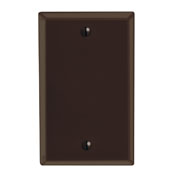 1-Gang No Device Blank Wallplate, Standard Size, Thermoset, Box Mount, Brown