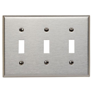 LEVITON 84011 : 3 GANG STAINLESS STEEL SWITCH PLATE | Gordon Electric ...