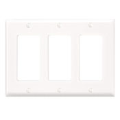 3-Gang Decora/GFCI Device Decora Wallplate/Faceplate, Standard Size, Thermoplastic Nylon, Device Mount, - Brown