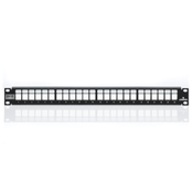 24- Port 1RU Quickport Shielded Flat Patch Panel, 19