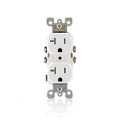 20 Amp 125 Volt, Duplex Receptacle, Straight Blade, Residential Grade, Self Grounding, Gray