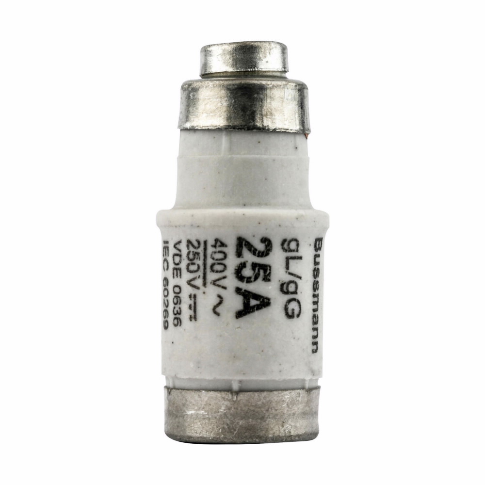Eaton Bussmann series low voltage D0 fuse, Time-delay, 400V, 25A, 100 kAIC, Non Indicating, fuse, Class C gL/gG, Holder, Yellow, Ceramic body