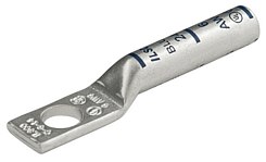 Ilsco CLNS-250-12 SureCrimp® Copper Compression Lug, Conductor Size 250, 1  Hole, 1/2in Bolt Size, Long Barrel, No Sight Window, Tin Plated, UL, CSA