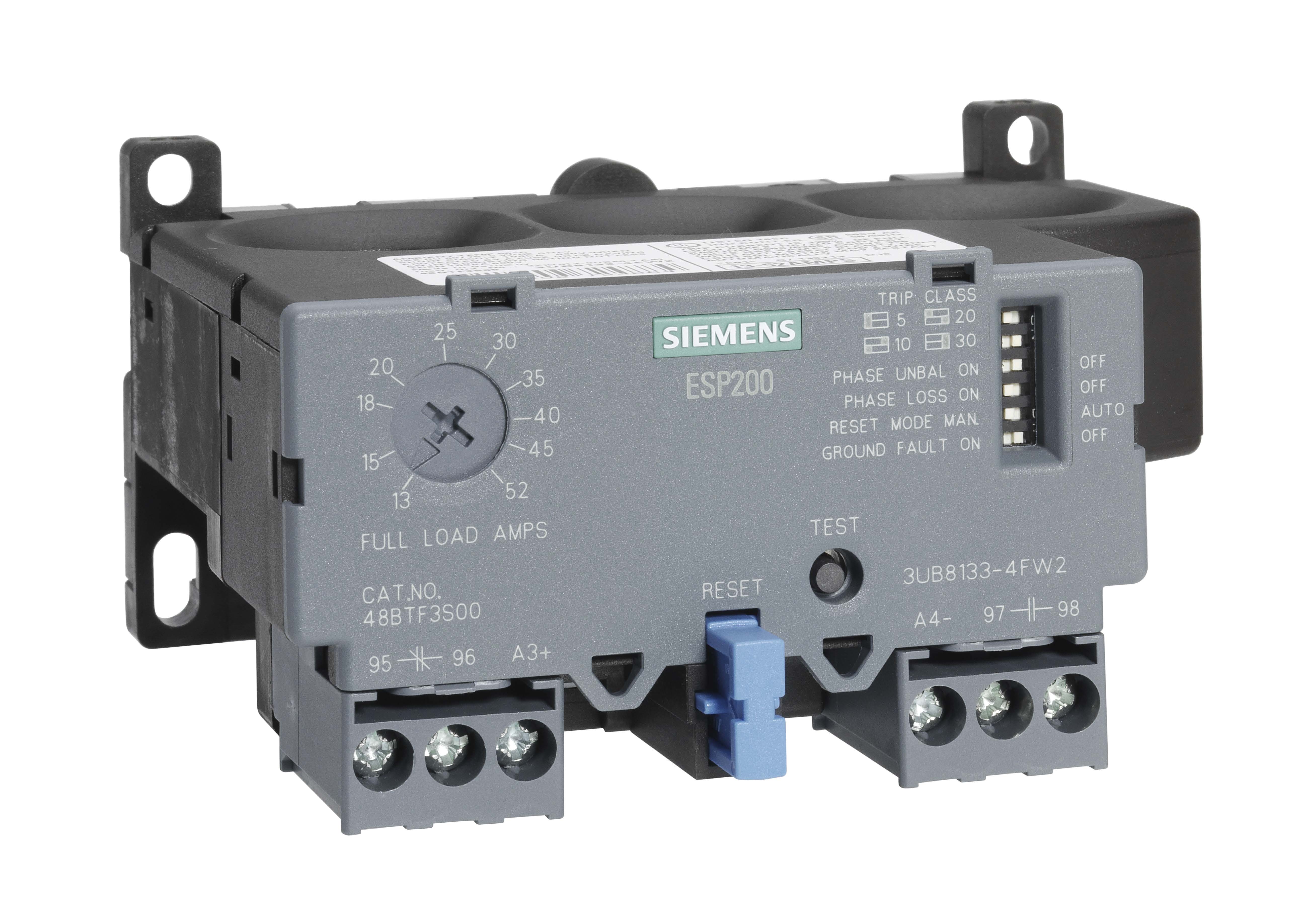 Siemens Industry 3UB81334FW2 13 to 52 Amp 1NO 1NC Solid State Overload