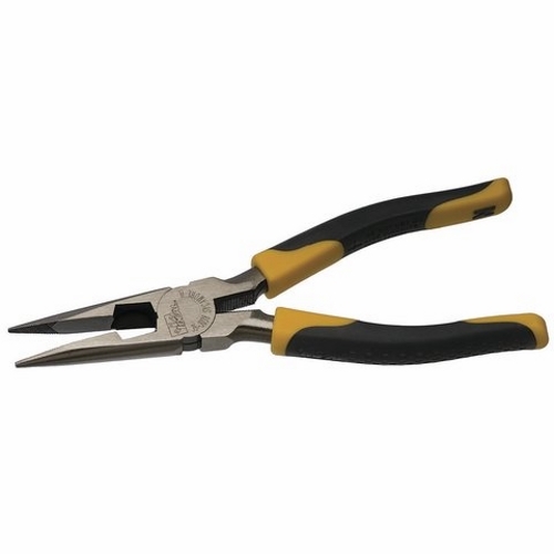 LASERedge Smart-Grip Long-Nose Pliers With Cutter, Overall Length: 8-1/2 IN, Vinyl-Coated, Comfort-Grip Handle, Drop-Forged, High-Carbon Steel, Side Cutter: Yes, For Cutting Hardened Wire, Bolts And ACSR