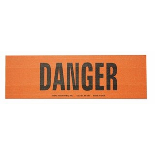 IDEAL, Marker Card, Voltage And Conduit, Large, Size: 2-1/4 IN Width, Length: 9 IN, Material: Vinyl-Impregnated Cloth, Legend: DANGER, Temperature Range: -40 to 180 DEG F, Text Size: 1-3/4 IN, Adhesion: 45 OZ/IN Width Ultimate