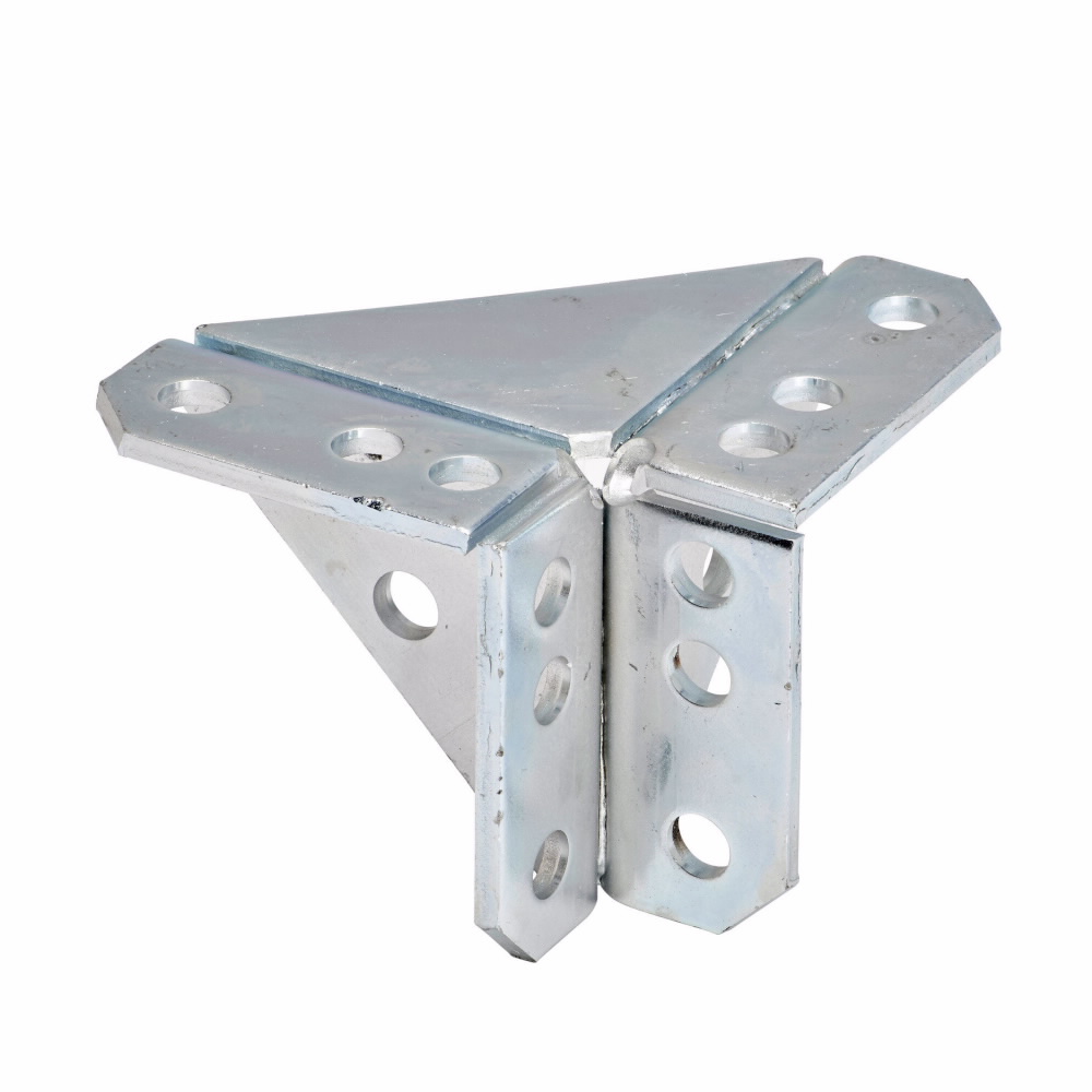 B-Line B362ZN 8-Hole Zinc Plated Double Corner Gussetted Connection ...