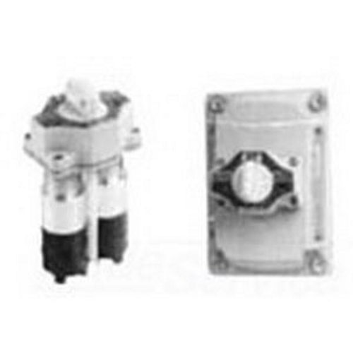 EFKB Series 4 Circuit Selector Switch Assembly, Number Of Steps: 2, Contact Configuration: 2 NO/2 NC, Contact Rating: 10 AMP At 600 VAC, Enclosure: NEMA 3, 7CD, 9EFG, Mounting: Surface Mount With 1/2 IN NPSM, Operation: Maintained, Material: Aluminum Actuator, Legend: Hand-Auto, Standard: UL 508, UL 698, UL 1203, E10449, E81751 UL Listed, Class I, Division 1 And 2, Groups C, D Class II, Division 1 And 2, Groups E, F, G And Class II, For Conjunction With Contactors Or Magnetic Starters For Remote Control Of Motors
