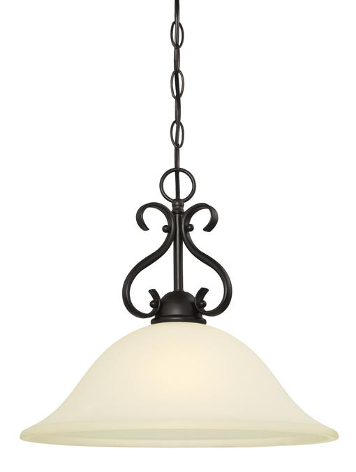 1 Light Pendant Oil Rubbed Bronze Finish with Frosted Glass 63060