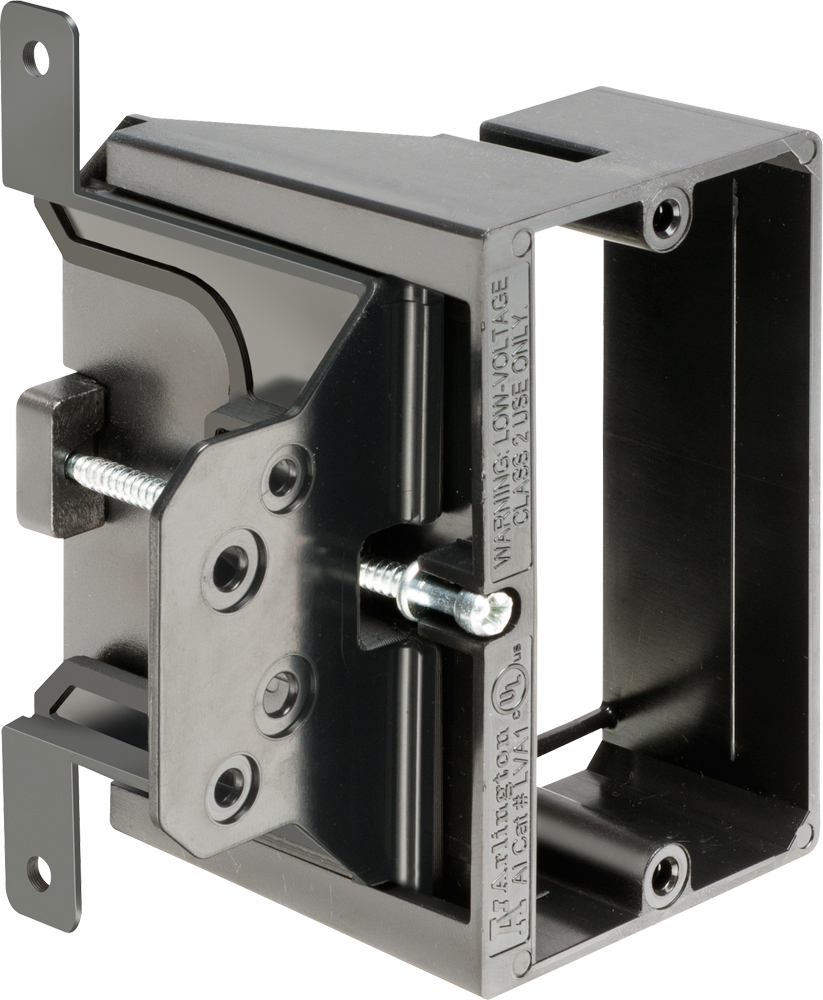 Low Voltage mounting bracket, single gang for installation on new construction for class 2 wiring only. Adjusts up to an 1-1/2