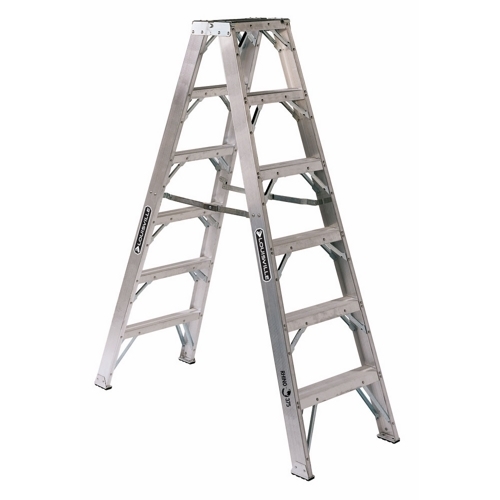 L-VIL AM1106HD 6FT AL TWIN STEPLADDER TYPE IAA 375LB ALUMINUM ...