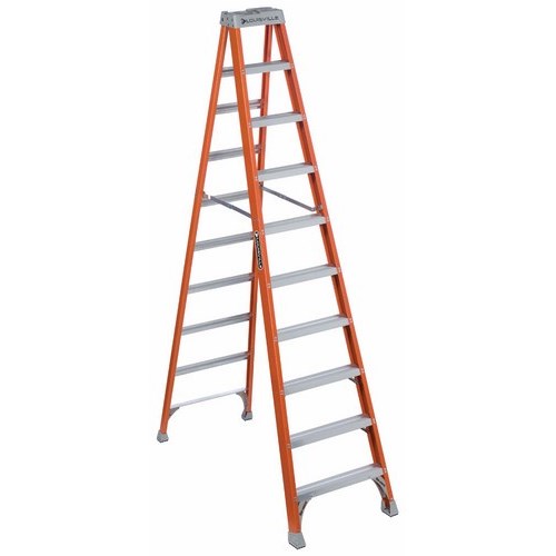 Louisville Ladder FS1510 10ft Fiberglass Step Ladder, 300lb Load ...