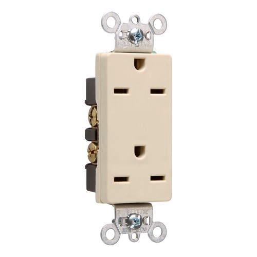 P&S 26652-I : DUPLEX RECEPTACLE SPLEX 15A 250V SIDE & BACK WIRE IVORY ...