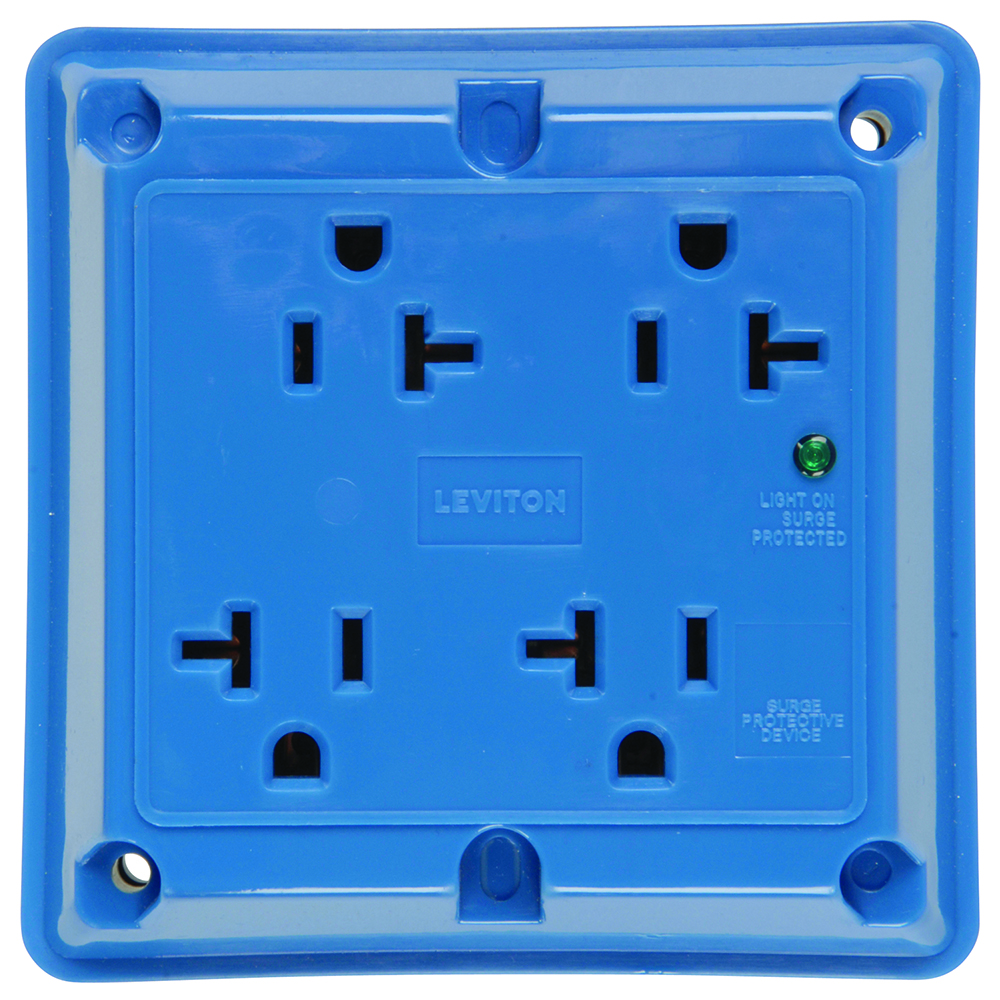 P&S 420-BLSP : TVSS QUAD RECEPTACLE 20A 125V BLUE | Gordon Electric ...