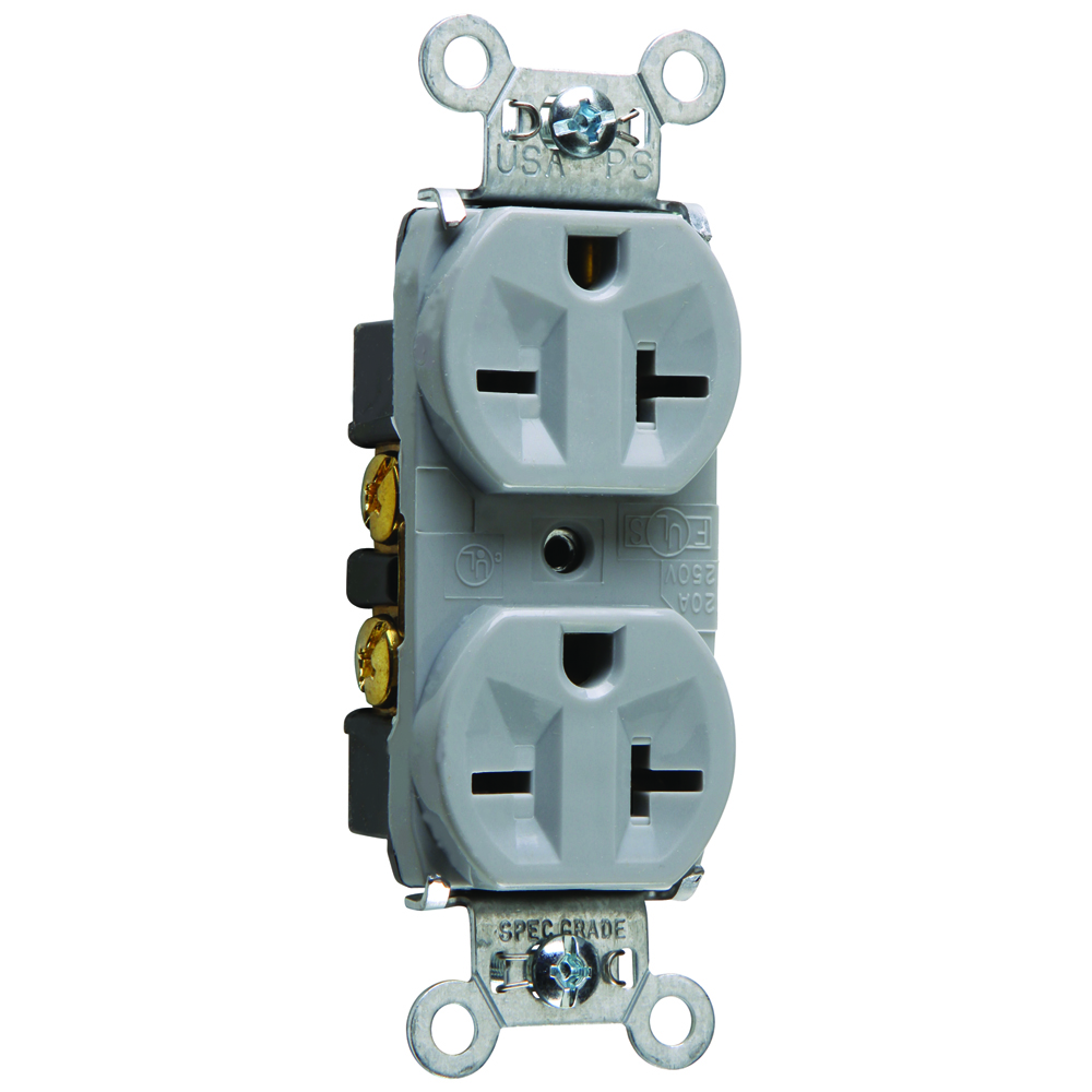 P&S 5862-GRY : DUPLEX RECEPTACLE 20A 250V SIDE & BACK WIRE GRAY ...