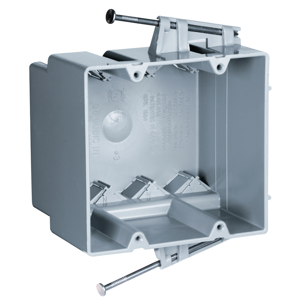 P&S P2-35-RAC-MH : PLASTIC BOX DOUBLE GANG 35 CU IN CAPTIVE NAIL MFD ...