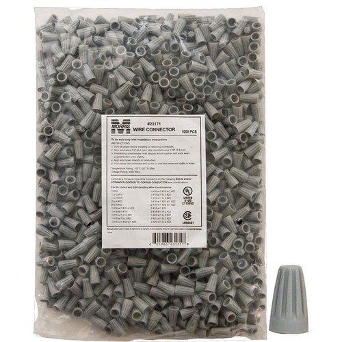 Screw-On Wire Connectors P1 Gray Bagged 1000 Bulk Pack - Color-Coded Screw On Wire Connectors for quick connections anytime.Screw-On Wire Connectors P1 Gray Bagged 1000 Bulk Pack features include:  Fixed Precise Conical Wire Spring No Pre-Twisting of...