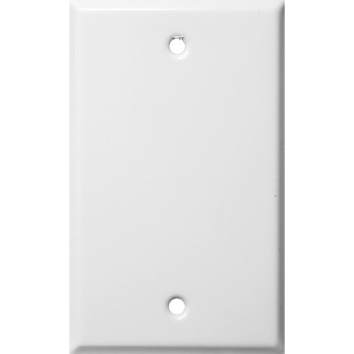 Painted Steel Wall Plates 1 Gang Blank White - A 1 Gang Blank Wallplate for a clean finish.Painted Steel Wall Plates 1 Gang Blank White features include:  Painted Steel wall plate provides extended life in abusive and corrosive environments Contoured edges enhance installation appearance Smooth finish without recessed lines is easy to clean and maintain attractive appearance Semi-Gloss surface finish painted on steel UL Listed Order Qty of 1 = 1 PieceBelow is more info on our Painted Steel Wall Plates 1 Gang Blank White