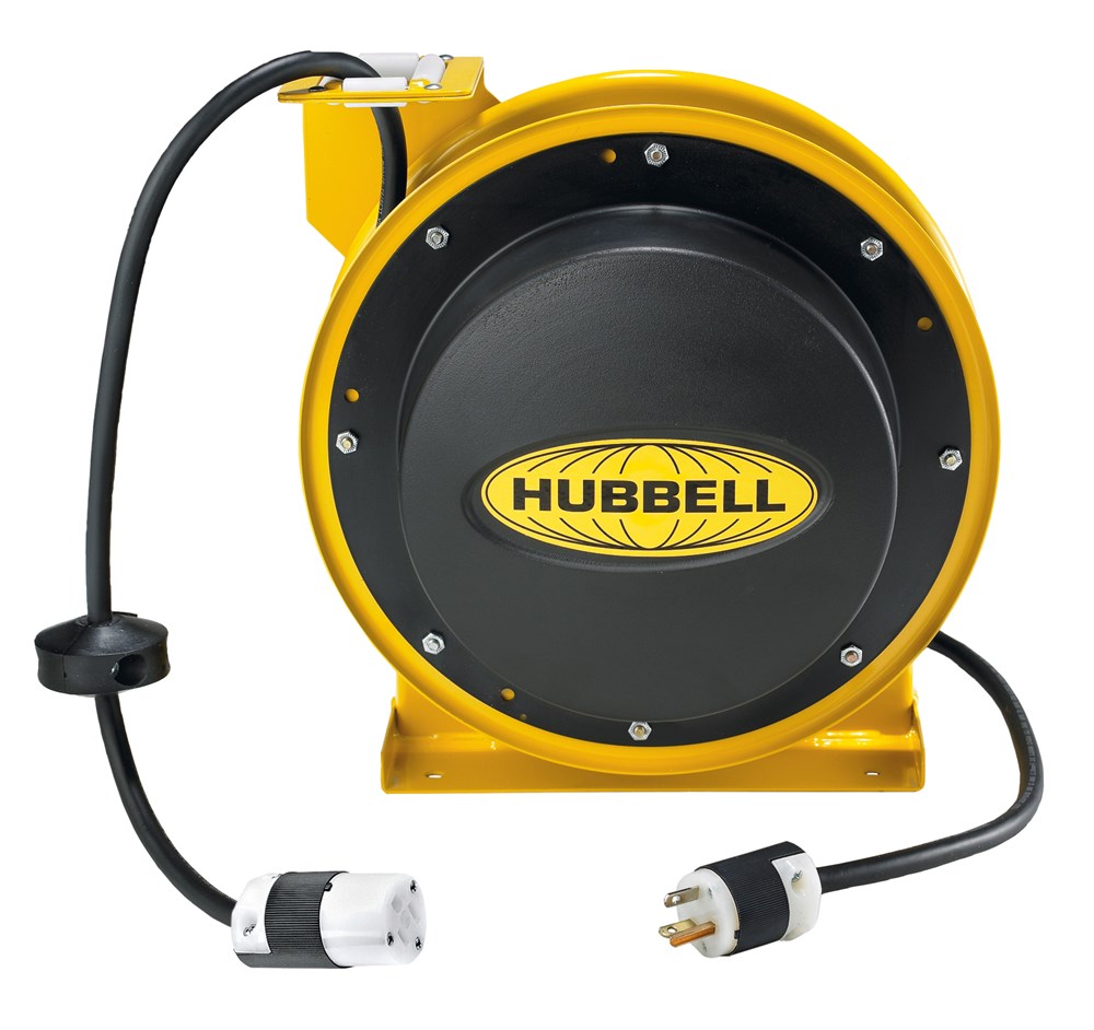 Hubbell HBL45123C 45 Foot 15 Amp 125 VAC NEMA 5-15R Industrial Power Cord  Reel