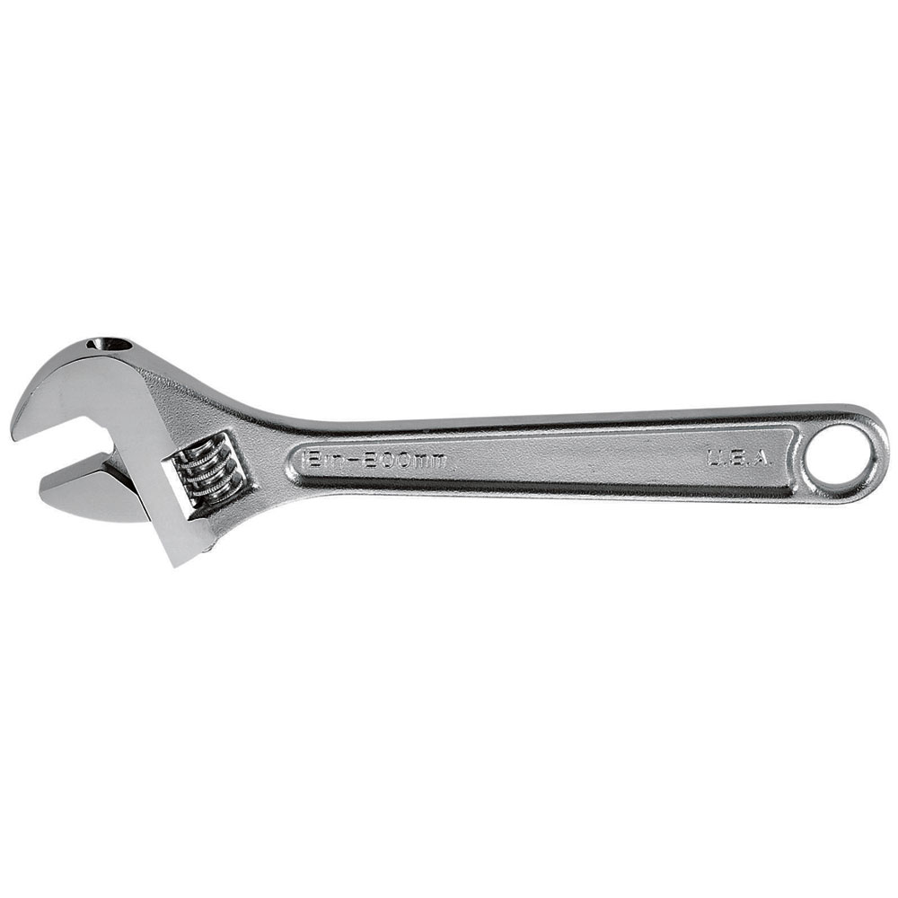 Adjustable Wrench, Extra Capacity, 12-Inch, Extra capacity allows use of a smaller size wrench to handle bigger jobs, especially in confined spaces
