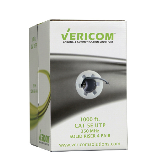 Generic Bulk 1000 Ft. CAT5e U/UTP Solid CMR Gray